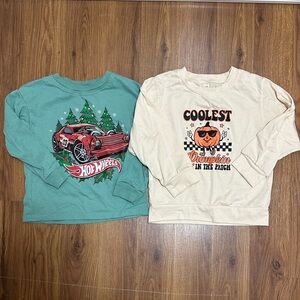 Green Kids Shirt & Coolest Pumpkin Cream Top
